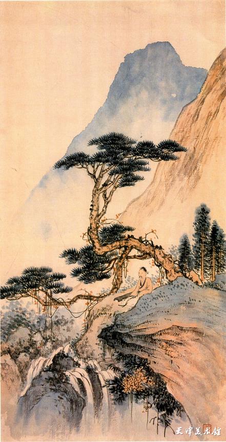 图三《听松观瀑》,天津博物馆藏.png 图三《听松观瀑》,天津博物馆藏.png